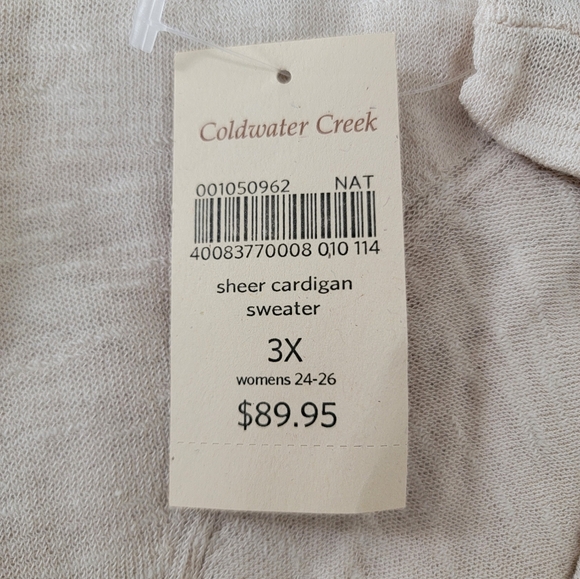 Coldwater Creek Cream Cardigan Sweater Lightweight Open-Front - Picture 8 of 9